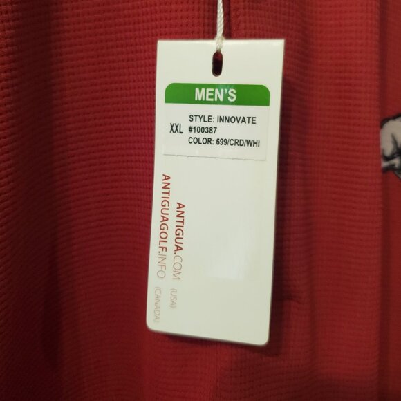 BNWT NCAA Arkansas Razorbacks Cardinal/White Polo Shirt- XXL - Picture 4 of 9